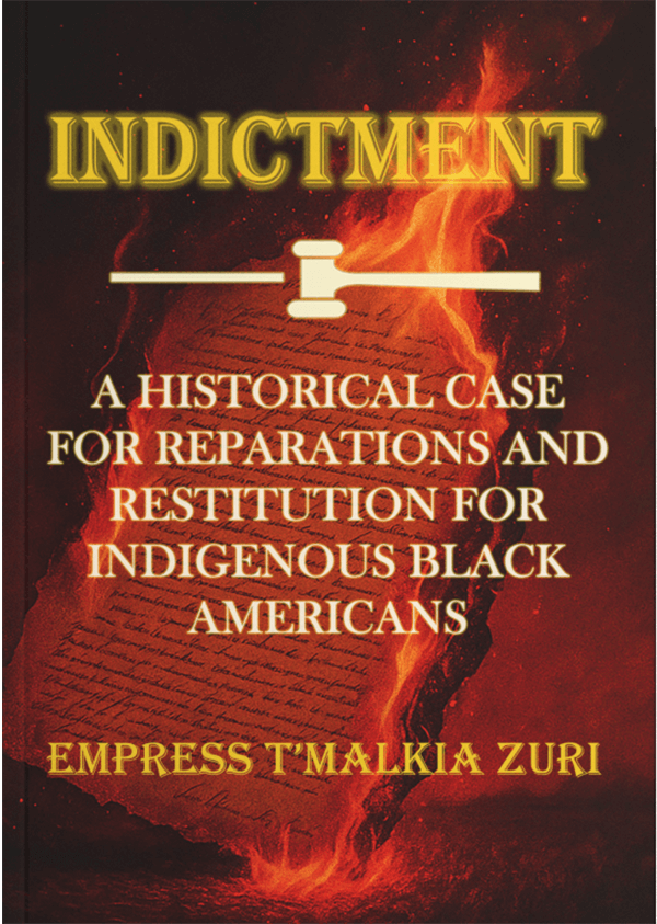Book cover titled Indictment showing a burning U.S. document behind a judge’s gavel, symbolizing justice, legal reckoning, and destruction of false narratives.