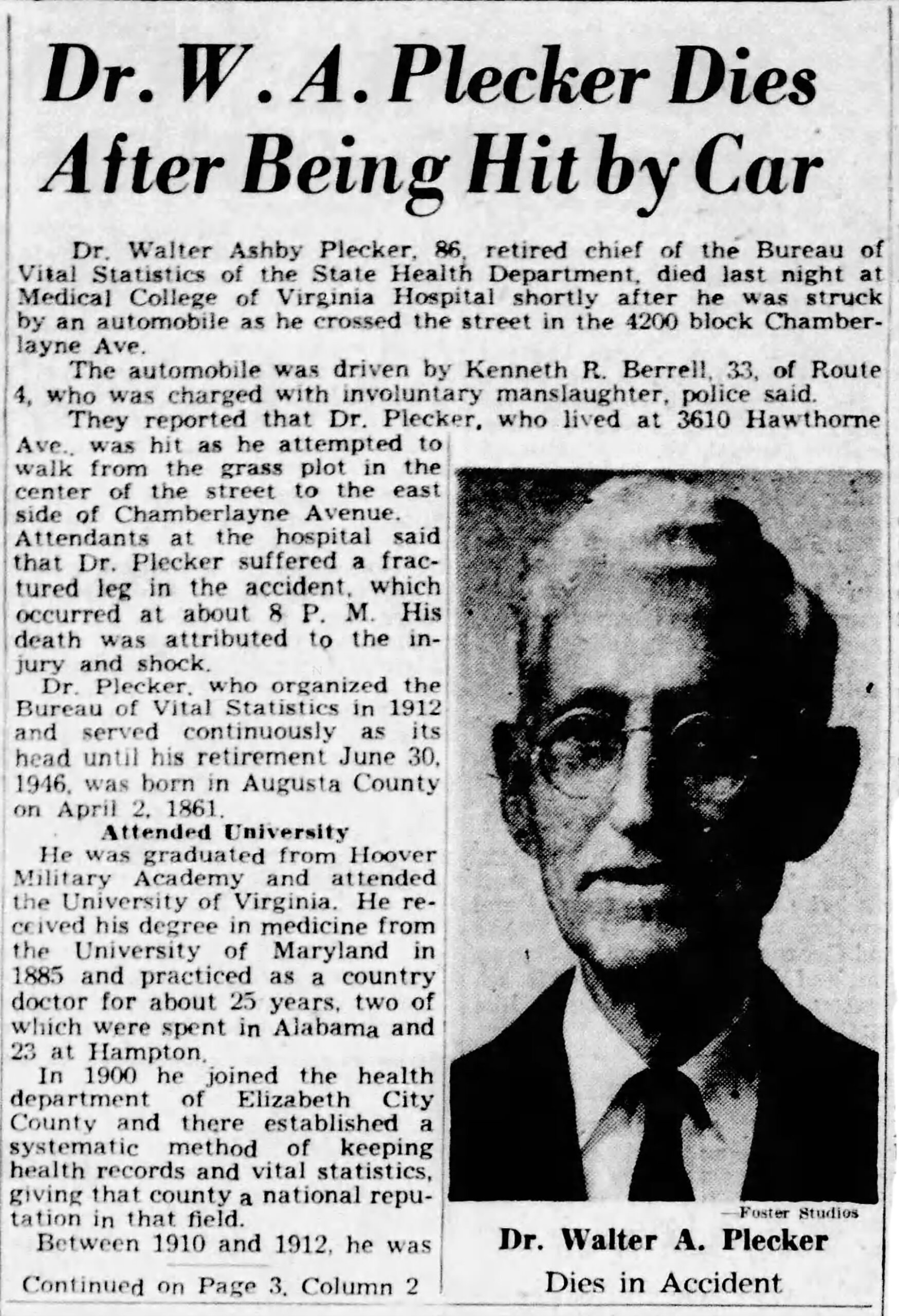 Walter Plecker. the Architect of Paper Genocide