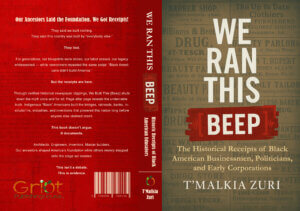 Cover of We Ran This Beep, a documented Black American history book featuring archival newspaper text and bold typography.