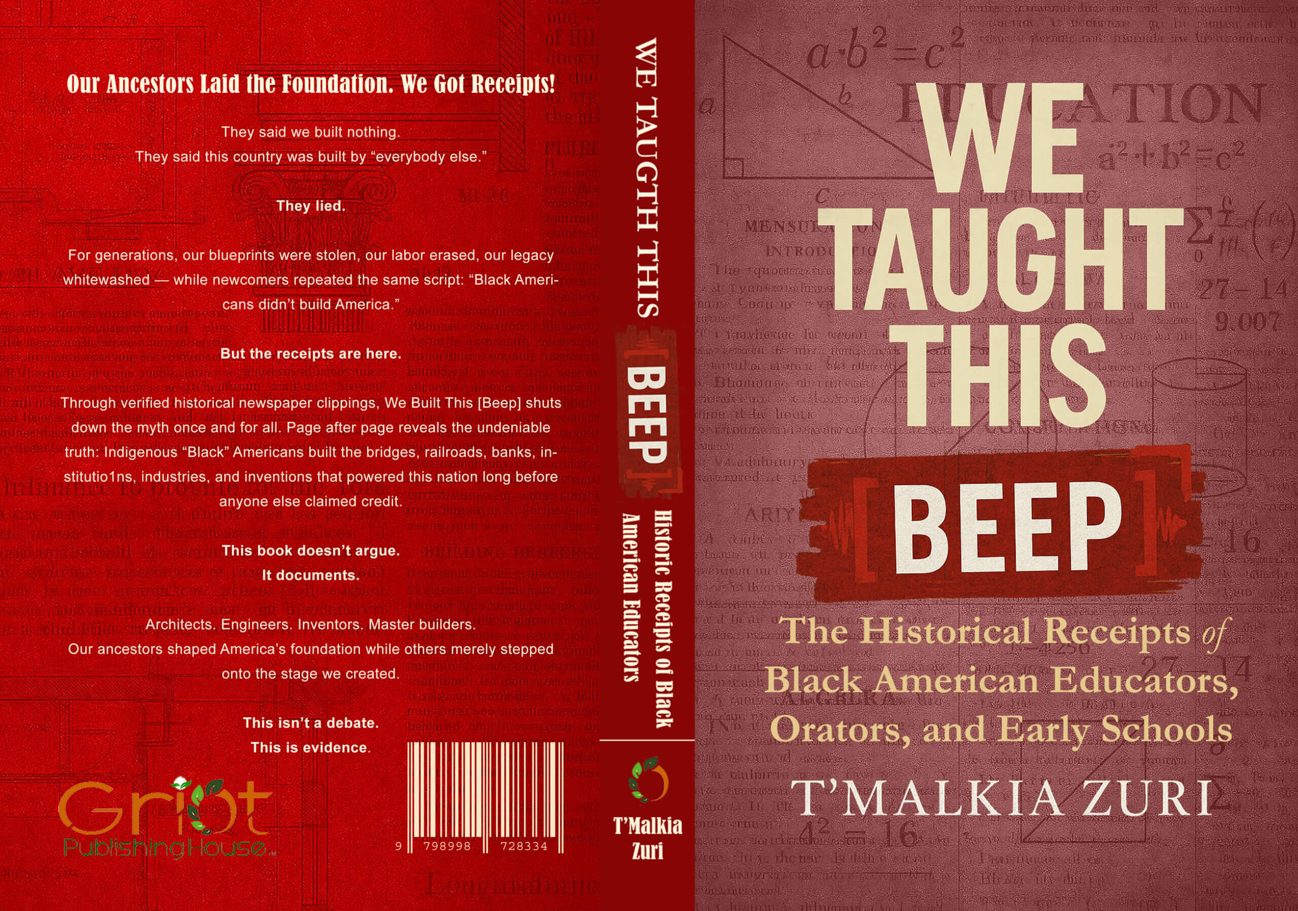 Cover of We Taught This Beep, documenting the historical receipts of Black American educators, orators, and early schools.